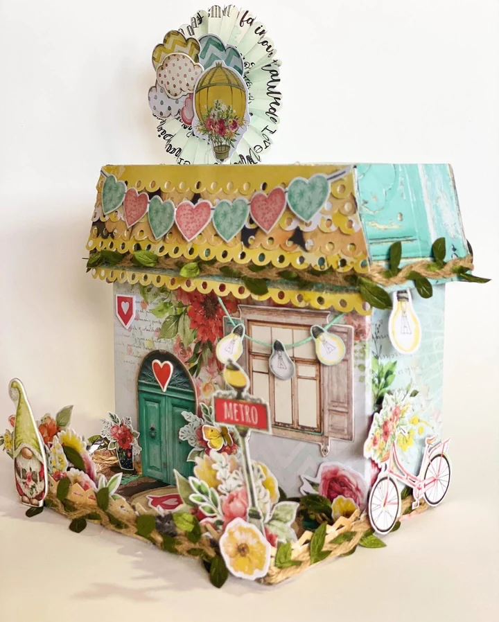 Casinha de papel decorada