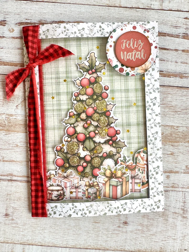 Cartão de Natal com laço